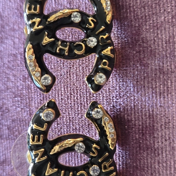 Earrings Elegant Silver Black Gold Crystal Designer Inspired Gorgeous - Picture 2 of 3